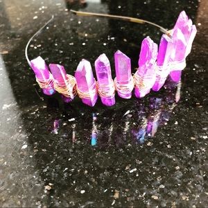 Purple quartz crystal tiara/crown